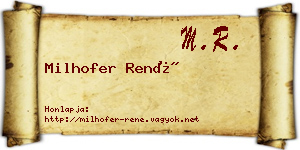 Milhofer René névjegykártya